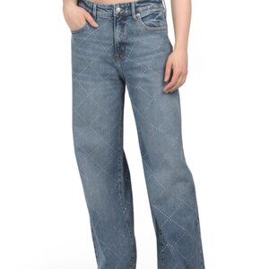GOOD AMERICAN Diamonds Good Ease Relaxed Jeans in Indigo